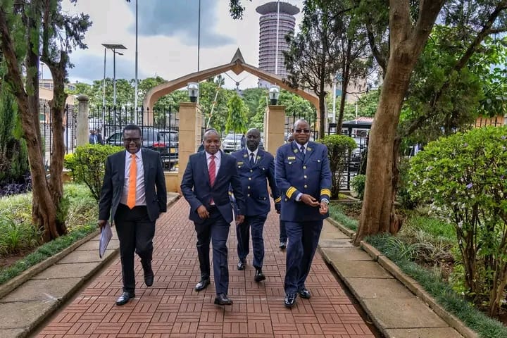 Interior CS Kithure Kindiki arrives at the Senate to answer to questions by Senators at the Plenary on May 8, 2024.