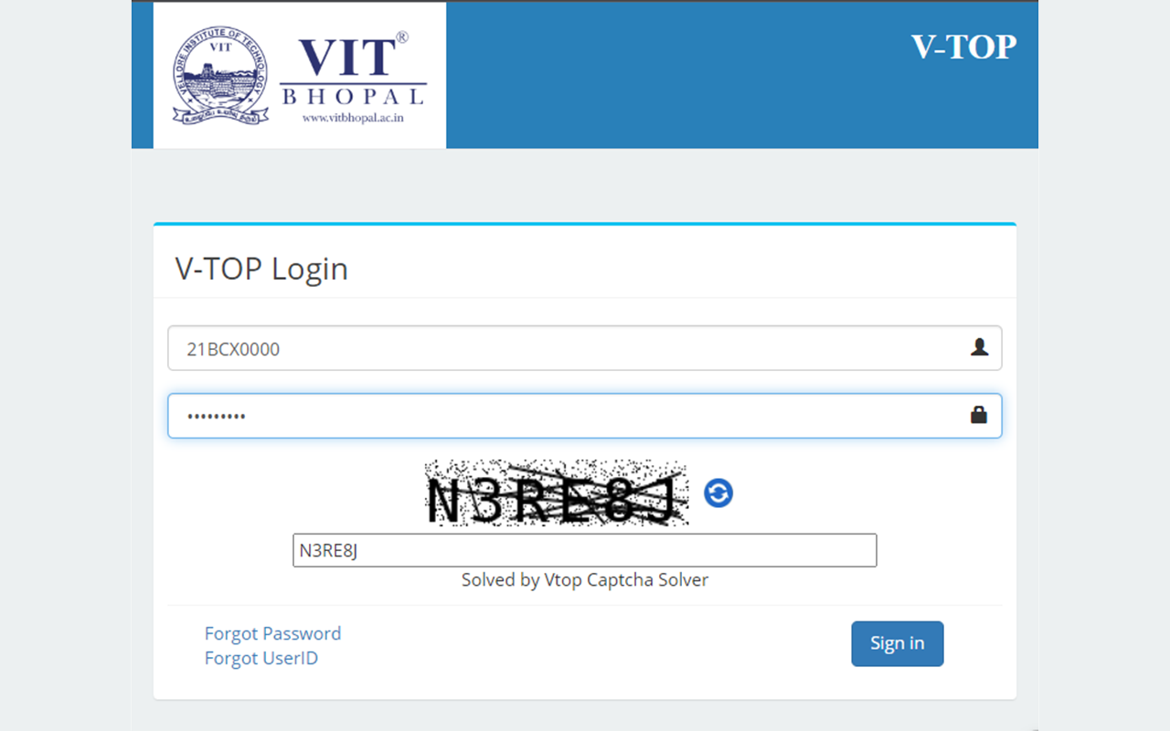 Vtop Captcha Solver Preview image 3