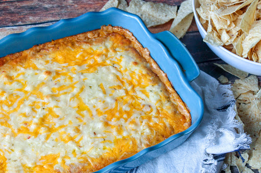 A baking dish filled with Texas Trash.