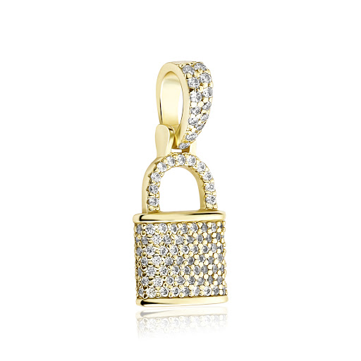 Title 7, S925 Silver Small Lock Necklace for Women, Fash...