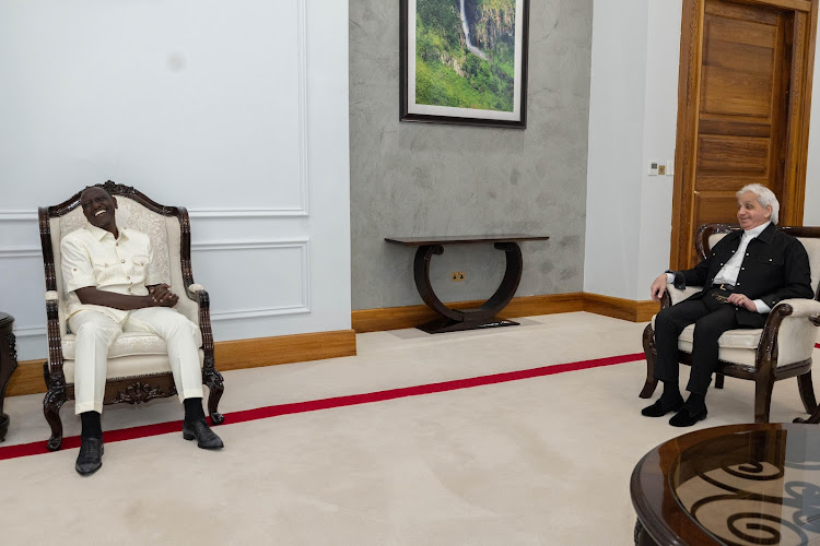 President William Ruto in a meeting with televangelist Benny Hinn in Nairobi on February 25, 2024.