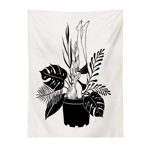 Title 5, Hand drawn abstract tapestry for unique home de...