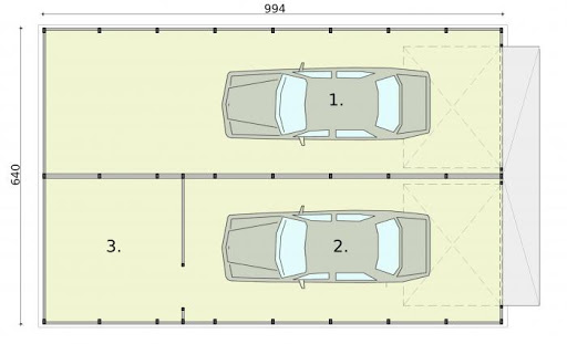 GB26 Garaż Blaszany - Rzut przyziemia