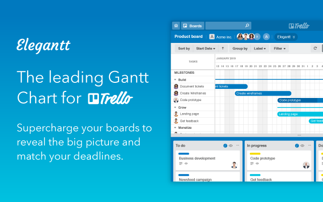 Elegantt | The leading Gantt Chart for Trello Preview image 3