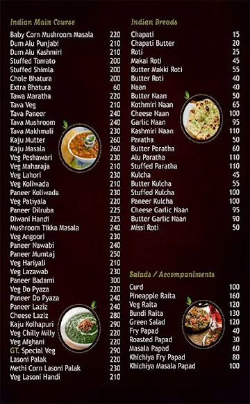 Green Tadka menu 