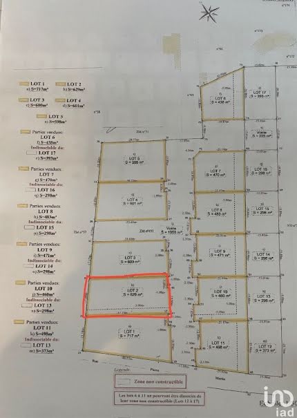 Vente terrain  629 m² à Roullet-Saint-Estèphe (16440), 48 490 €