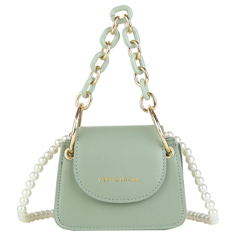 Title 1, New One Shoulder Fashion Pearl Chain Small Squa...