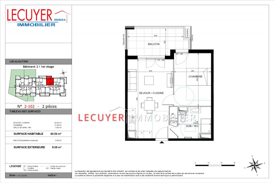 Vente appartement 2 pièces 40.54 m² à Le golfe juan (06220), 279 000 €