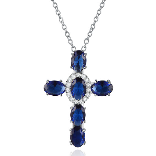 Title 5, Unisex Micro Inlaid Zircon Cross Pendant Europe...
