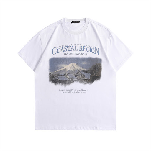 Title 3, Distressed Printed T Shirt Couples Loose Short ...