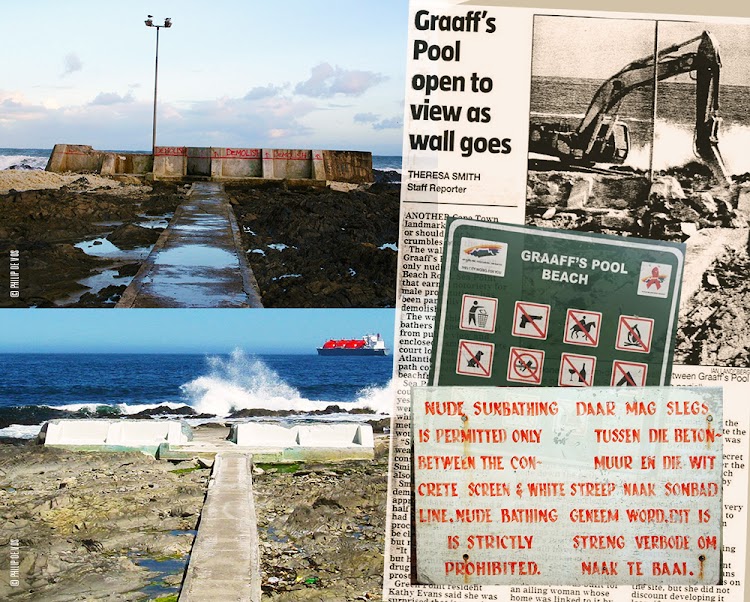 Above is Graaff's Pool just before it was demolished. Below are the ruins that were left behind.