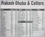 Prakash Dhaba menu 1