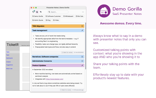 SaaS Presenter Notes by Demo Gorilla