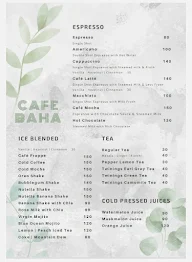 Cafe Baha menu 1