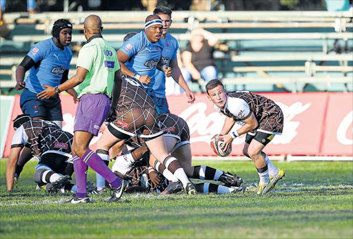 IT’S OFFLOADING TIME: Border scrumhalf James Robert Bruce about to pass during the match against the Blue Bulls on day two of the U18 Coca-Cola Craven Week at Kearsney College in Durban Picture: GALLO IMAGES