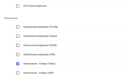 Unikey - Vietnamese IME for ChromeOS