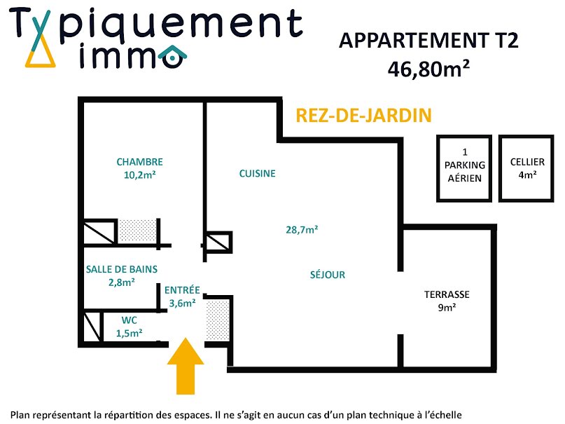 Vente appartement 2 pièces 47 m² à Aucamville (31140), 149 990 €
