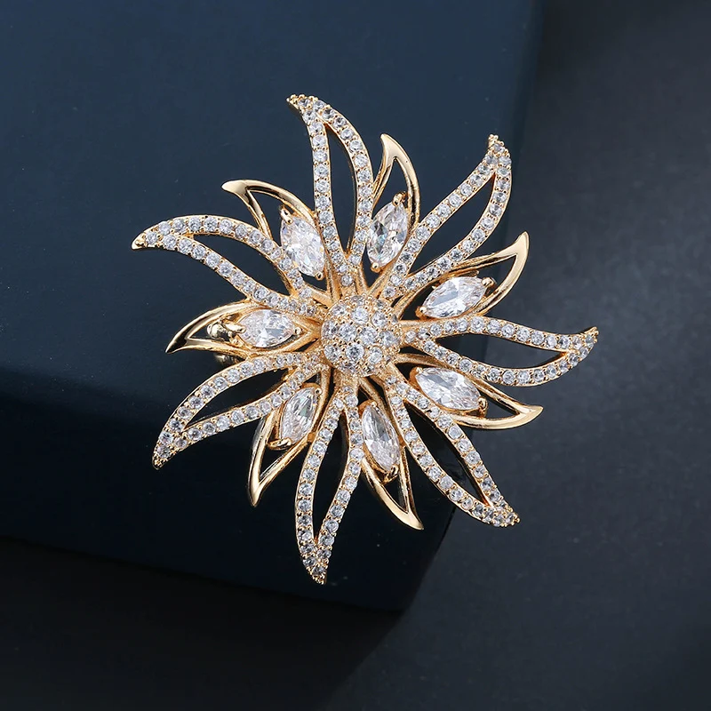 Vlammenkrans Broche Corsage Dames Jas Kraagspeld Opvallende accessoire voor jassen en blazers Een elegante manier om je outfit te verfraaien