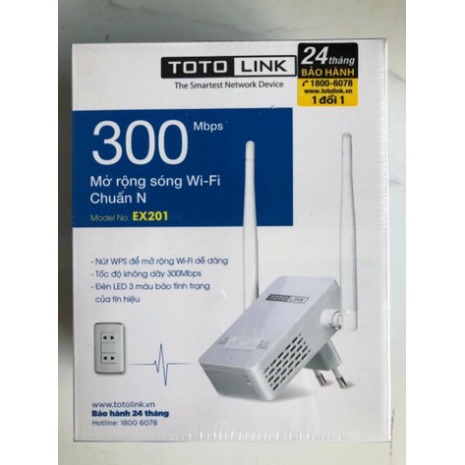 Bộ Mở Rộng Sóng Wifi Totolink Ex200 Chuẩn N Tốc Độ 300Mbps - Hãng Phân Phối Chính Thức