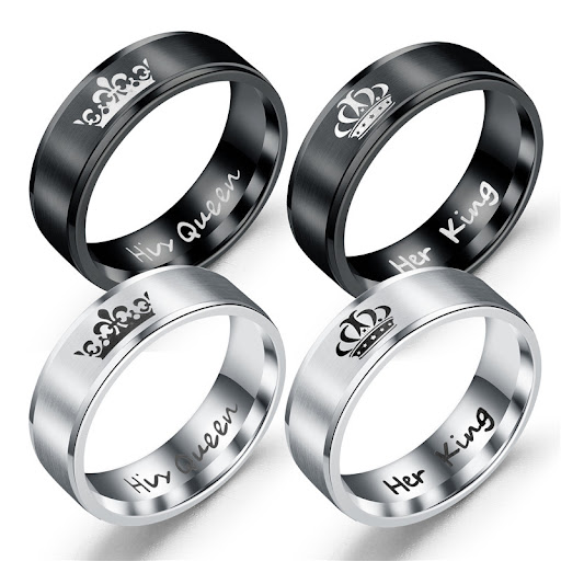 Title 5, Womens Fashion Titanium Steel Vintage Crown Ri...
