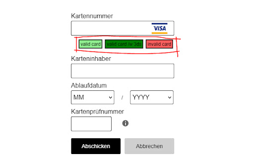 Test CreditCards for PostFinance FlexCheckout