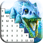 Cover Image of Télécharger Jurassic Coloring Book: Hybrid Dino Pixel Art 1 APK