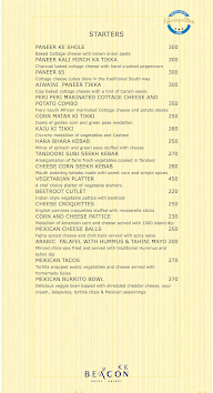 K K Beacon menu 2