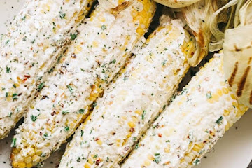 Grilled Corn with Feta Cheese and Chives Butter