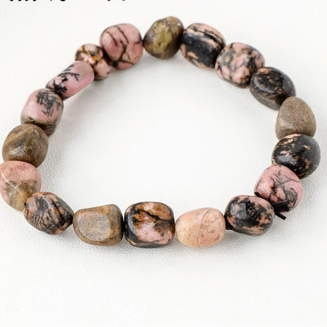 Bracelet roulant en gravier d'améthyste naturelle, grand format, pour la détente et la sérénité, favorise la paix intérieure, accessoire bien-être.