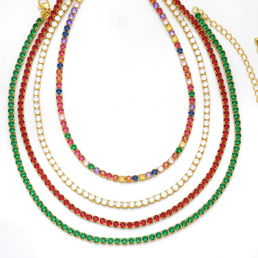Title 4, Colorful Zircon Necklace Ins Style Versatile fo...