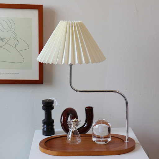 Beige Pleated Lampshade