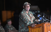 President Cyril Ramaphosa addressing the members of the SA National Defence Force this evening in Johannesburg.