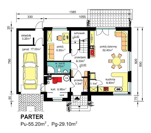 BW-36 wariant 2 (FL) - Rzut parteru