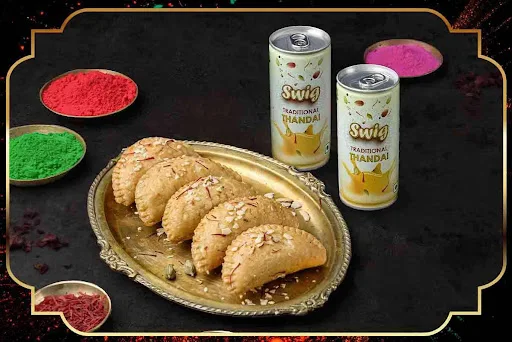 Holi Celebration Combo Royal Dry Fruit Gujiya With Thandai