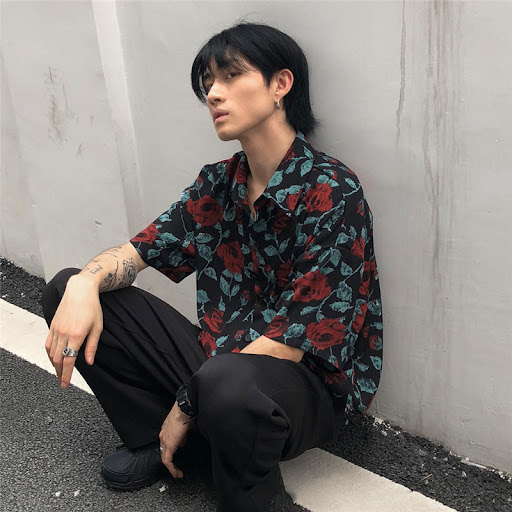 Title 2, Retro Short-sleeved Shirt Loose Casual Flower S...