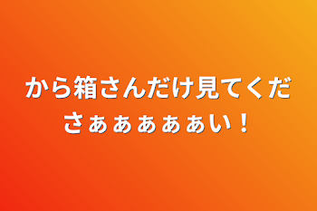 から箱さんだけ見てくださぁぁぁぁぁい！