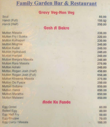 Bageecha Resort menu 