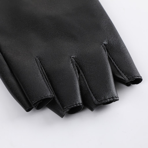 Title 9, Fashion PU Leather Steampunk Womens Half Finge...