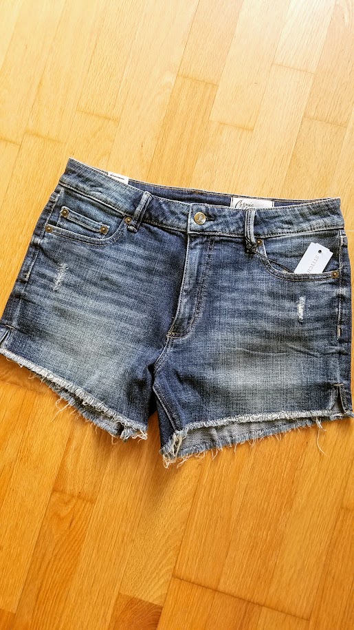 Summer Stitch Fix - Cosmic Blue Love Quinn Distressed Frayed Hem Shorts