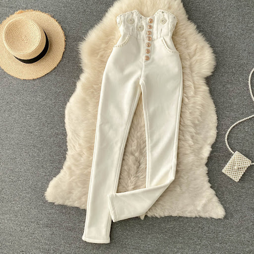 Title 6, Womens Versatile Beaded Slim Pants Slim Fit Co...
