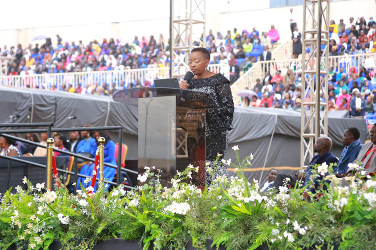 First Lady Mama Rachel Ruto during the Benny Hinn- mega crusade happening at Nyayo Stadium in Nairobi on February 24, 2024.