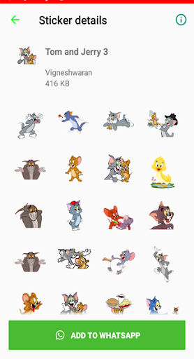 Tom and Jerry Whats Up Stickers App in Tamil