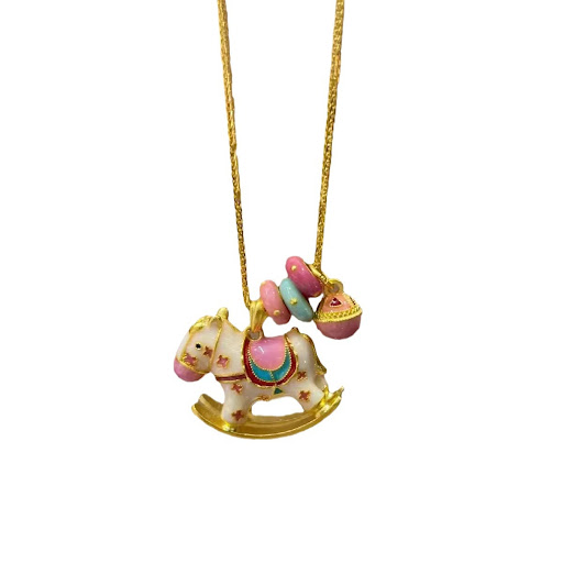 Title 5, Cartoon Enamel Dripping Carousel Pendant Neckla...