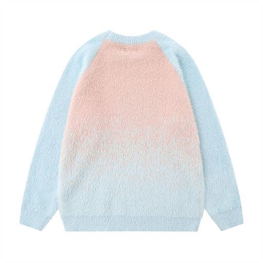 Title 3, Mens Gradient Mink-like Round Neck Sweater Loo...