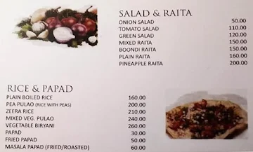 Surya Mahal Restaurant menu 