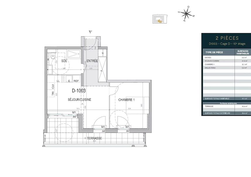 Vente appartement 2 pièces 41.1 m² à Nice (06000), 295 000 €