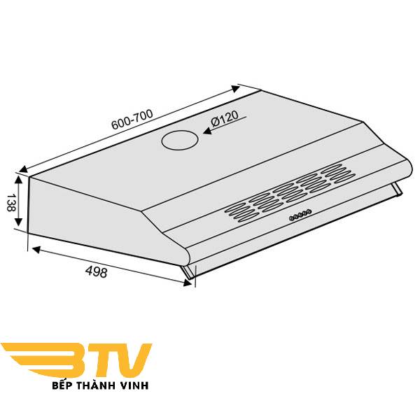 Máy Hút Mùi Lorca TA-3007A-70cm