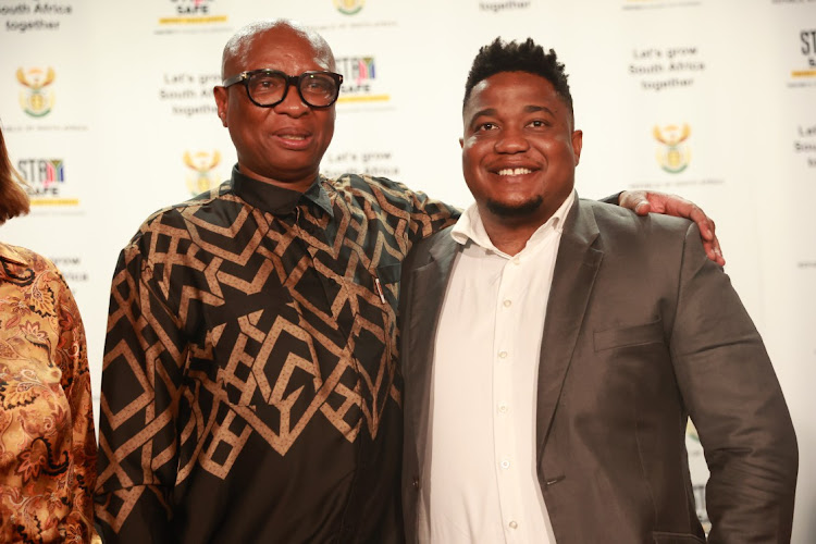 Zizi Kodwa, left, with newly-appointed Boxing South Africa chair Sifiso Shongwe.