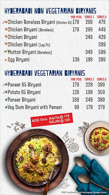 Biryani Blues menu 