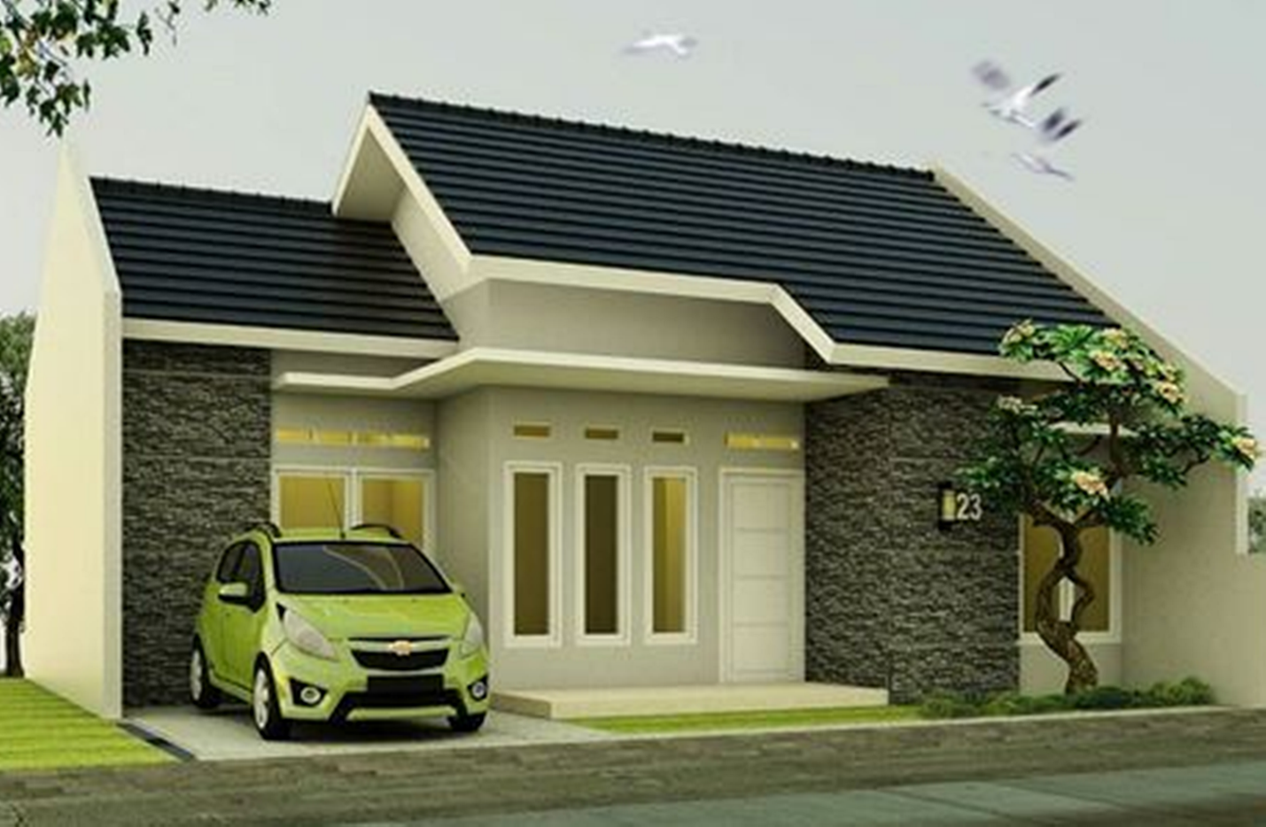 24 Desain Rumah  Petak  Kontrakan yang Lagi Ngetrend 